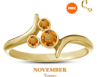 Topaz 925 Sterling Silber November Disney Birthstone Ring / Qualität 925 Sterling Silber Gold, Rose Gold, Weißgold überzogene Mickey Mouse Ring