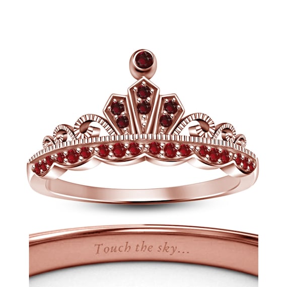 Gold /& Diamonds Jewellery Lovely Round Cut Multi-Stone 14K White /& Yellow Gold Plated 925 Sterling Silver Tiana Princess Heart Shape Crown Engagement Ring
