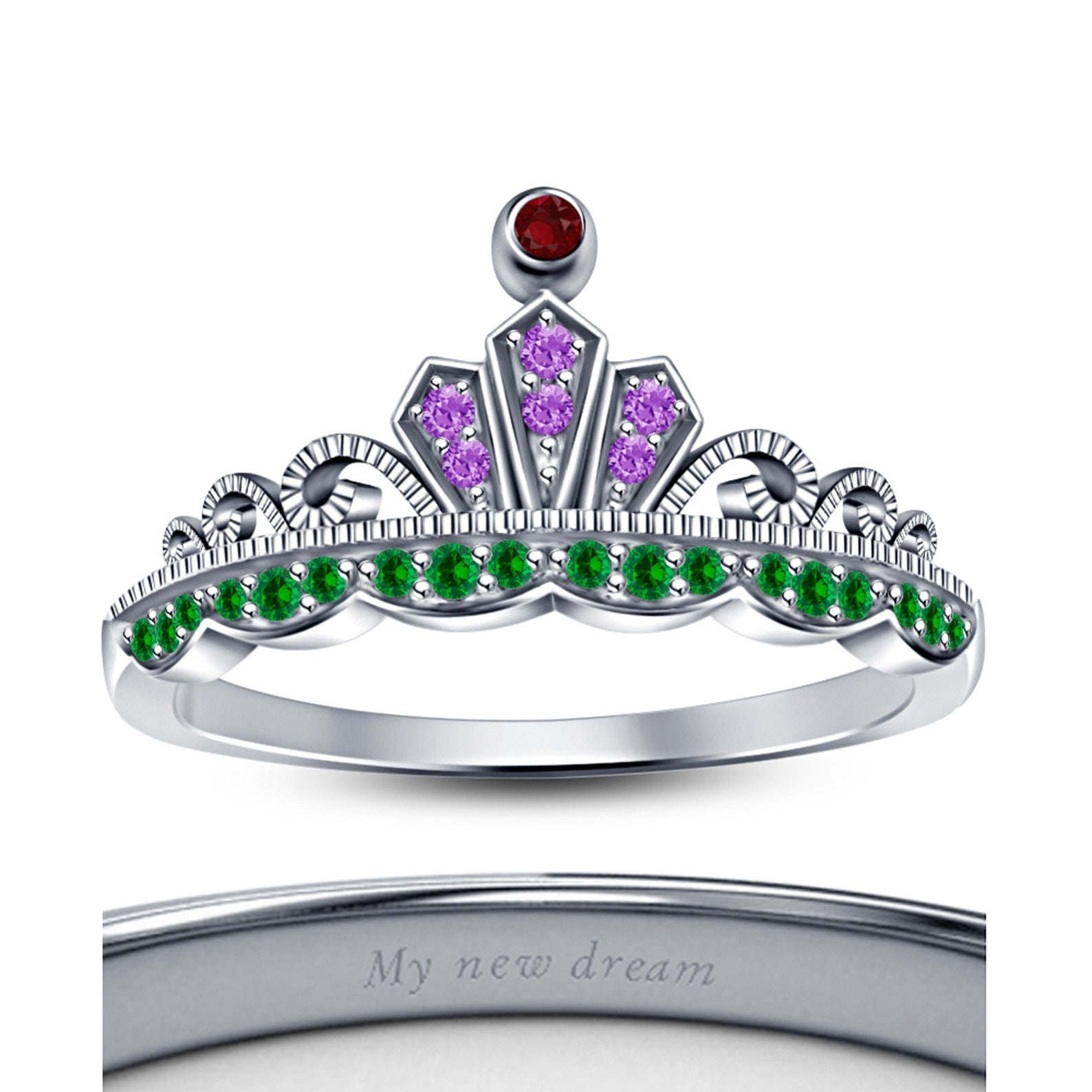 Ariel Disney Princess Ring in 925 Sterling Silver Over White Etsy