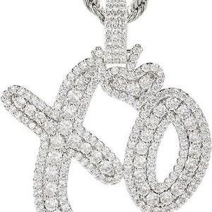 Hip Hop Customized XO Necklace Diamond Pendant High Polish Gold XO ...