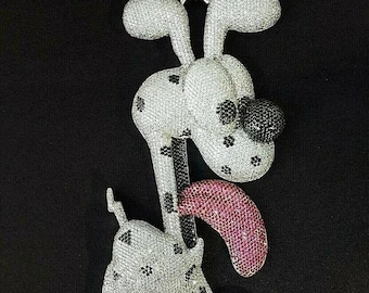 Colgante personalizado de moissanita con dibujo de perro: Joyería hip hop en plata de ley con incrustaciones de diamantes