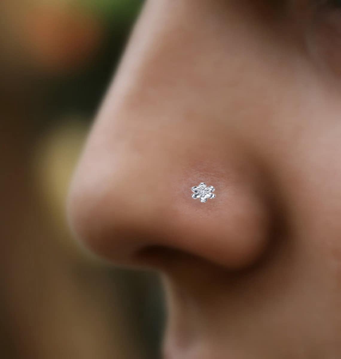 Nose Stud Swarovski Crystal Sterling Silver Nose Pin White Etsy