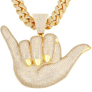 Hip Hop customized Pendant For Him, Iced Out Bling Gold Plated Pendant For Men, Sim.Diamond Charm Pendant, Rapper's 925 Silver Big Pendant