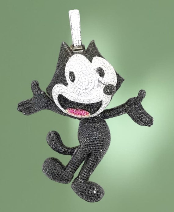 Felix the Cat Customized Iced Out Pendant, Cartoon Character