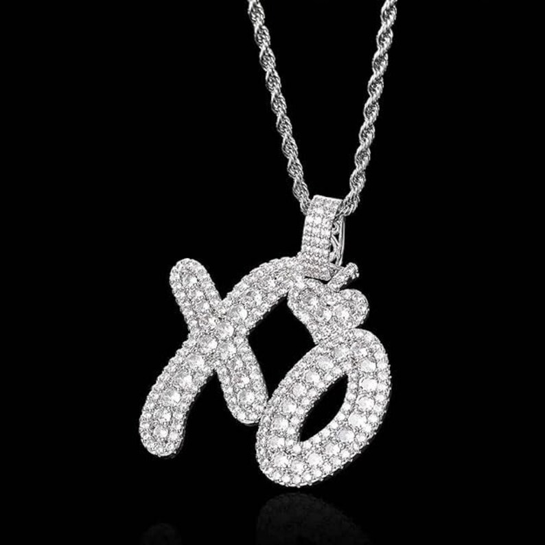 Hip Hop Customized XO Necklace Diamond Pendant High Polish Gold XO ...