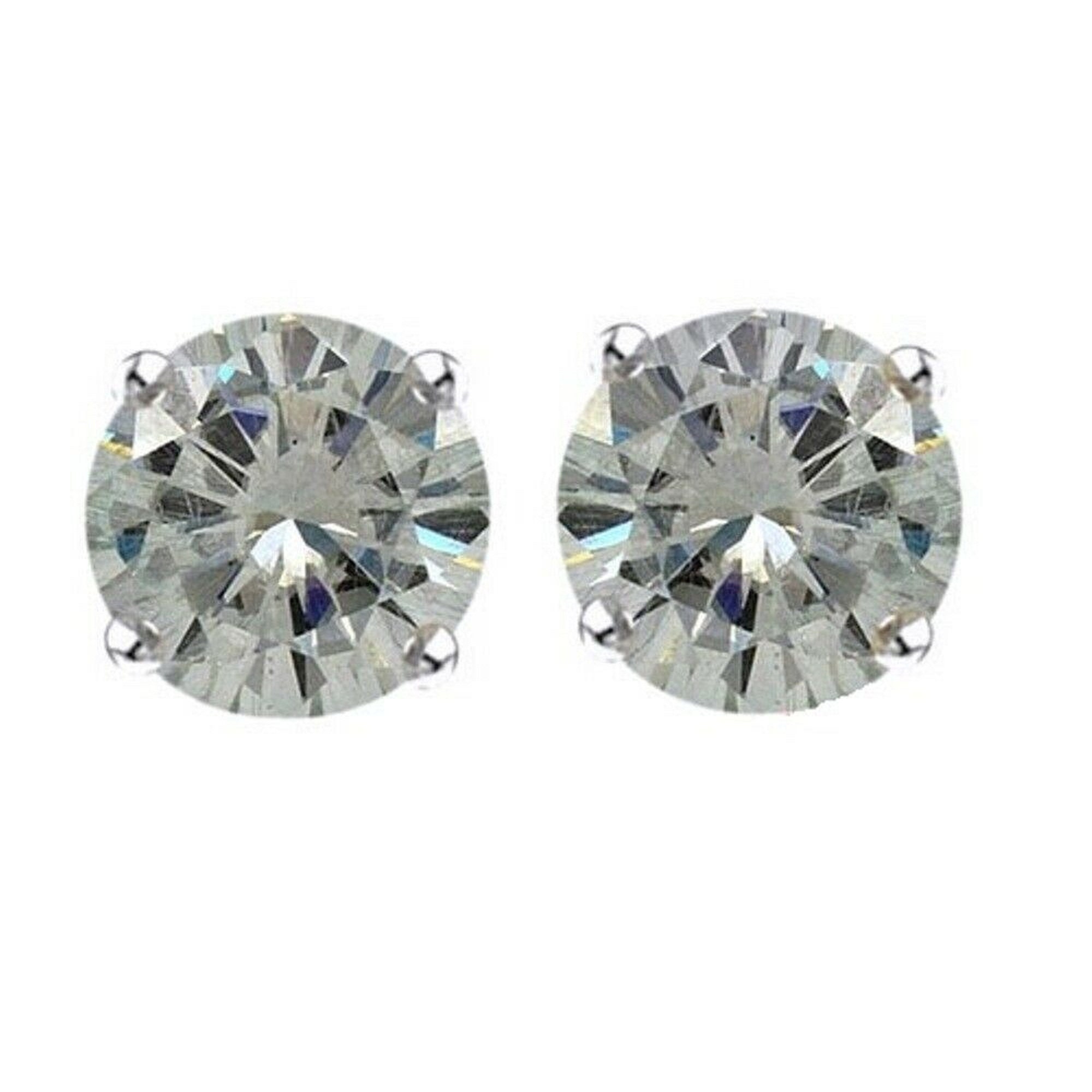 Certified Round Genuine Moissanite Stud Earrings in Solid 14k Etsy