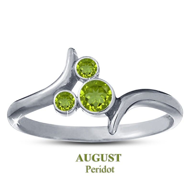 Peridot Gemstone Sterling Silver Disney August Birthstone Ring 925 Sterling Silver