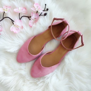 Blush suede women's jutti flats sales