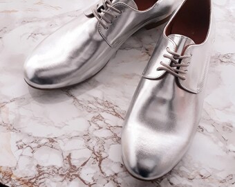 Fashion Trends  Metallic oxfords, Fabulous shoes, Silver shoes