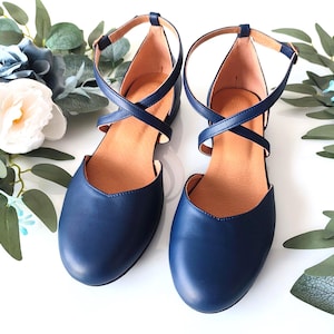Navy Blue Dress Sandals Flat - Etsy