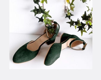 Women's Mid Heel Pumps, Block Heel Pump, Comfortable Every Day Shoes, Ankle Strap Pump, Handmade Elegant Pumps, Stylish In Particular Events