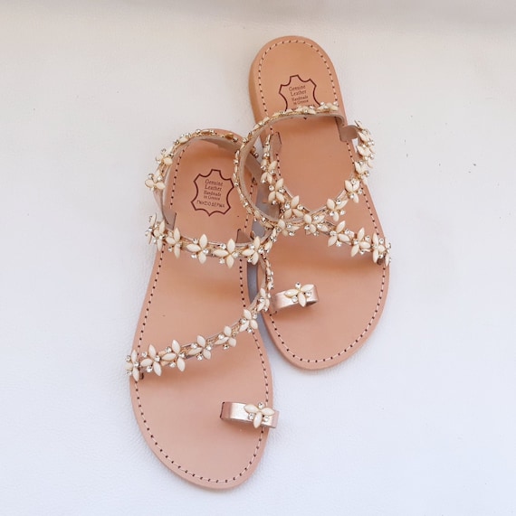 rose gold sandals wedding