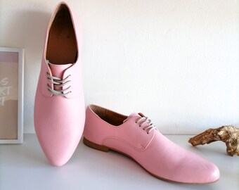 open lace back dress Marc Nolan Alexander Leather Longwing Brogue Oxfords, Mens, 8, Light Pink main image 1