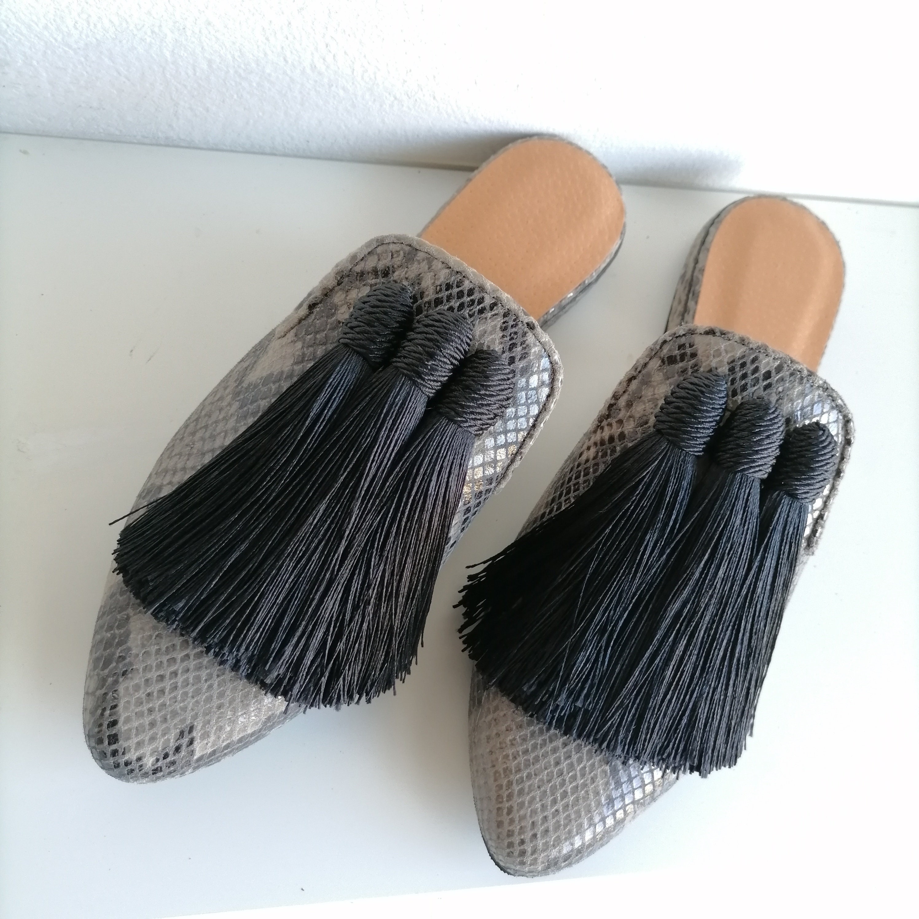 report tosh snakeskin mule