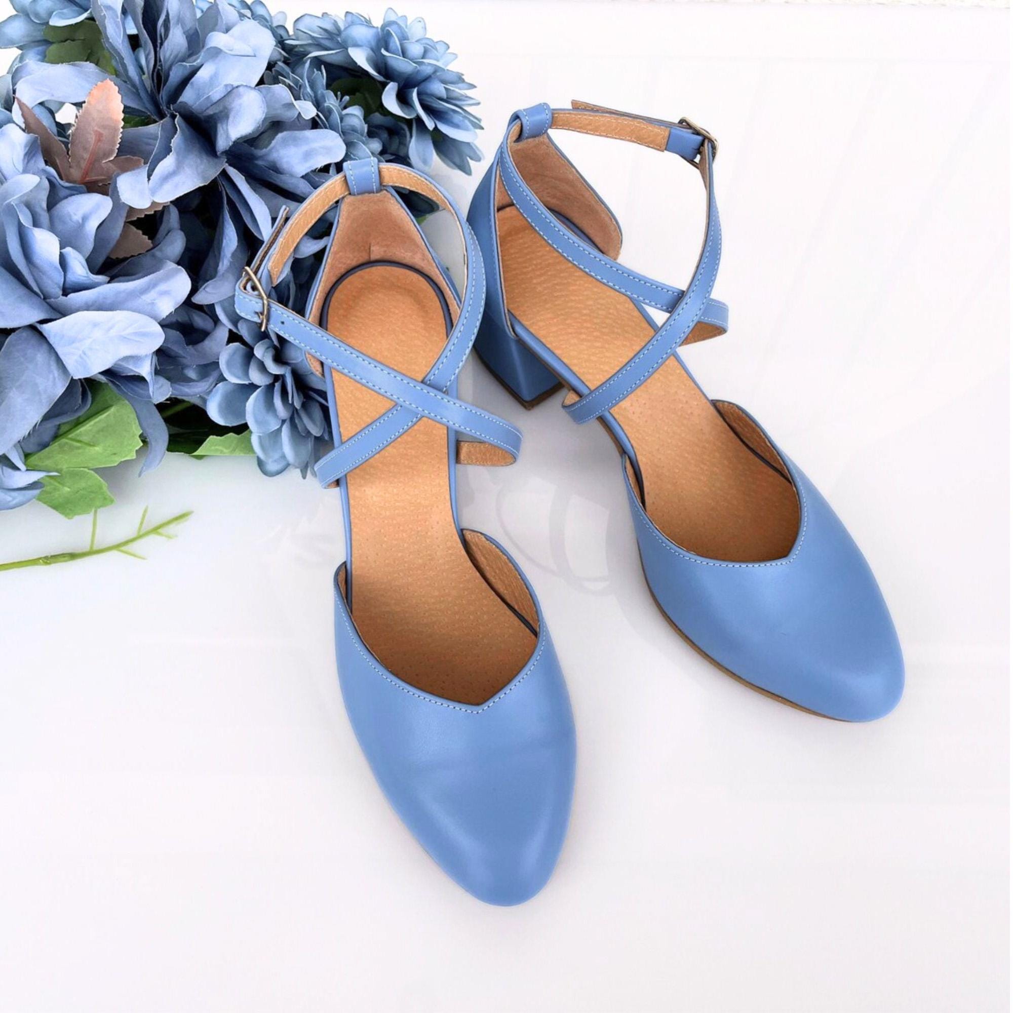 cornflower blue dress shoes Lesly Derby/Oxford Serenity Blue for Women