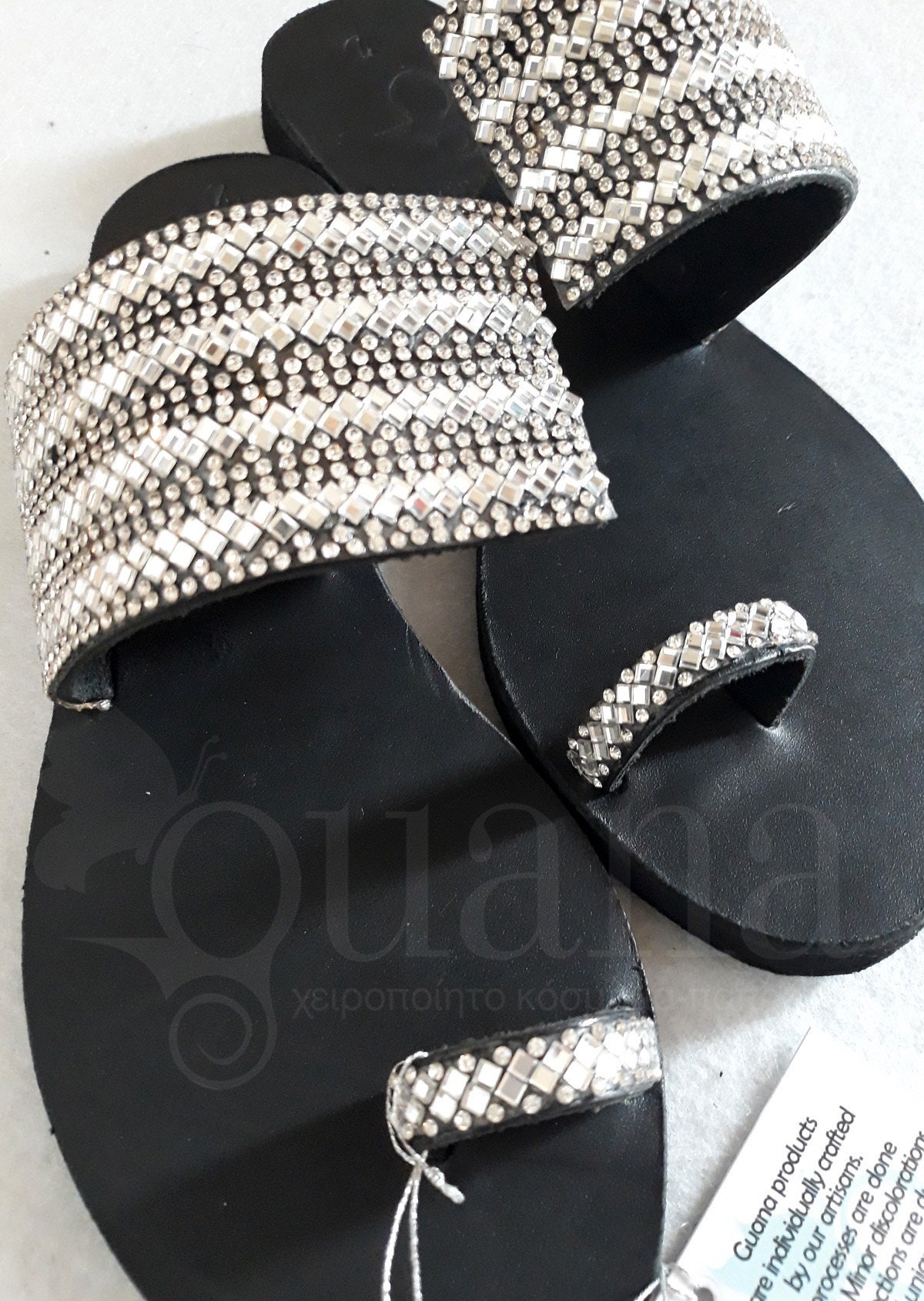 black toe ring flat sandals