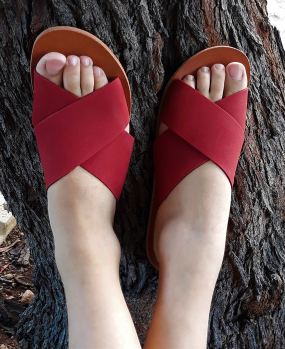 Red Sandals Criss Cross Sandals Classic 