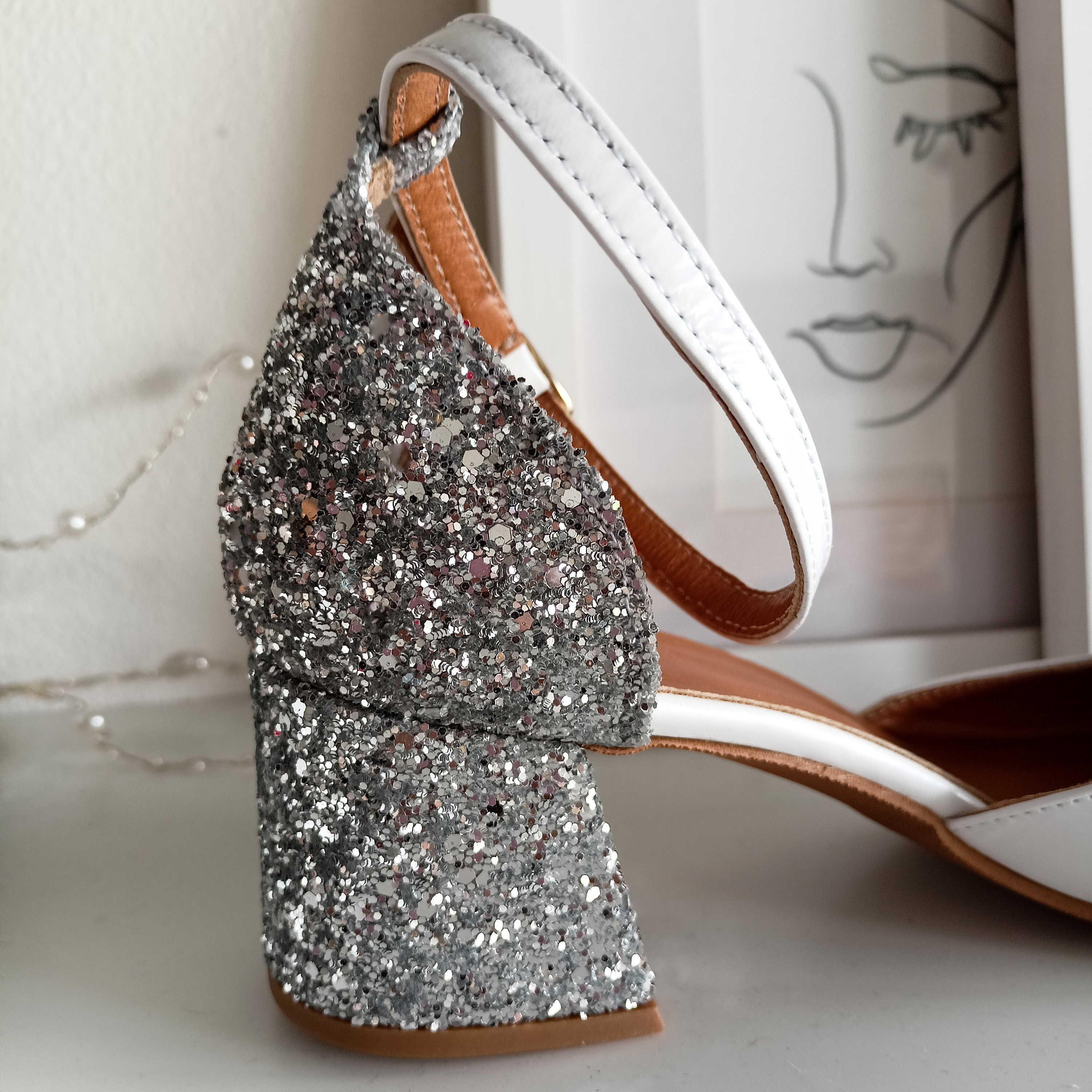 Gold And Silver Sequin Platform Silver Block Heel Sandals With Thick Heel  And Ankle Strap For Prom, Dress, And Dance Womens Pumps In Sizes 35 42 From  Bags254, $22.64 | DHgate.Com