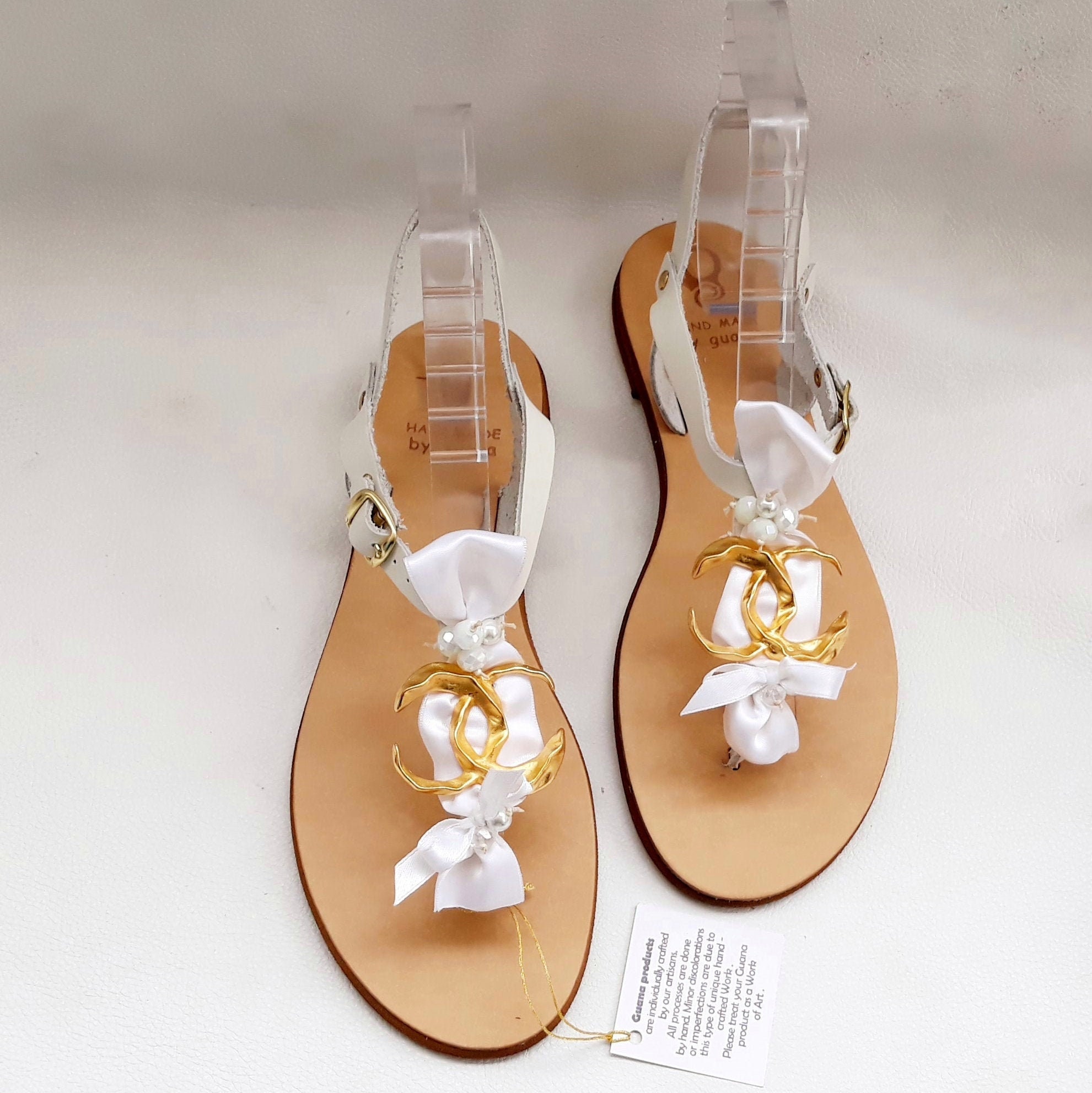 Sandalias de boda para la novia sandalias planas de cuero Etsy