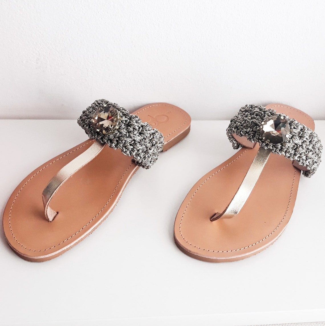 Women's Gold TBar Sandals Handmade Thong Sandals Etsy