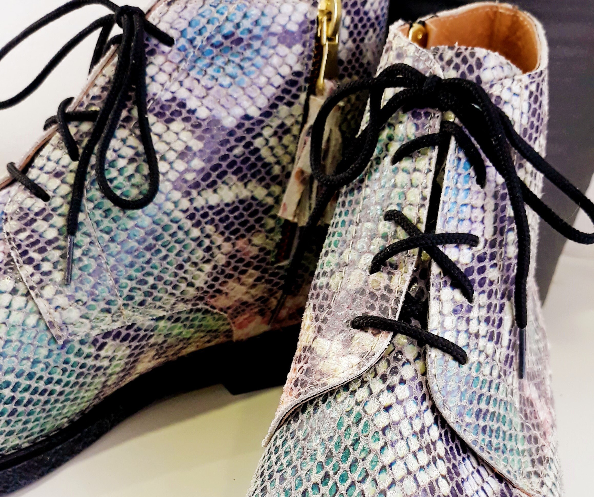 snakeskin booties size 11