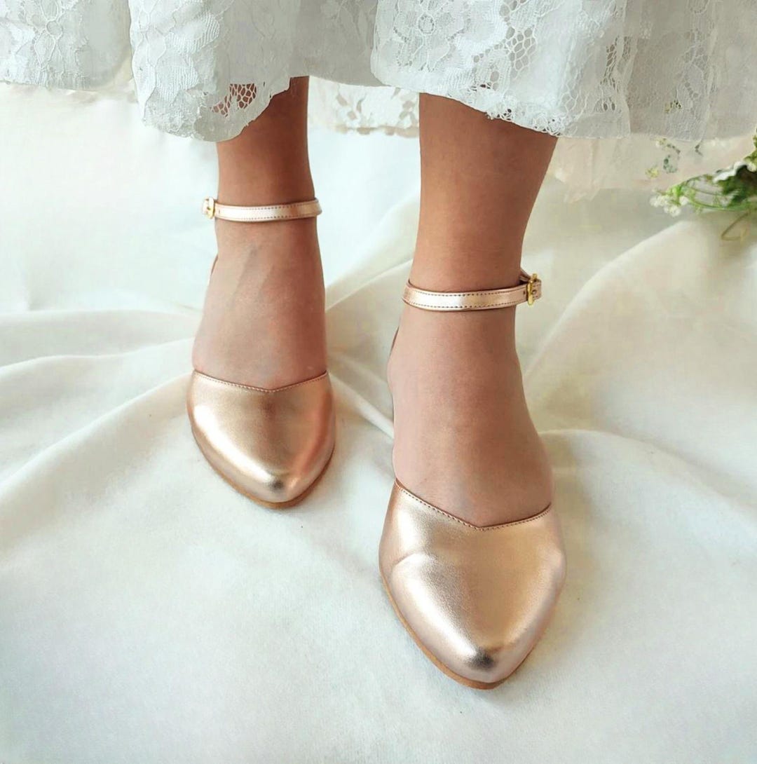 Stunning Rose Gold Bridal Shoes for Your Special Day, Ankle Strap ...