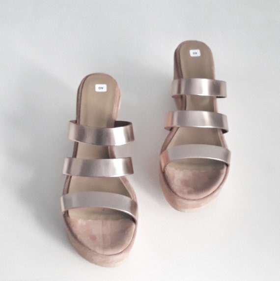 rose gold platform shoes