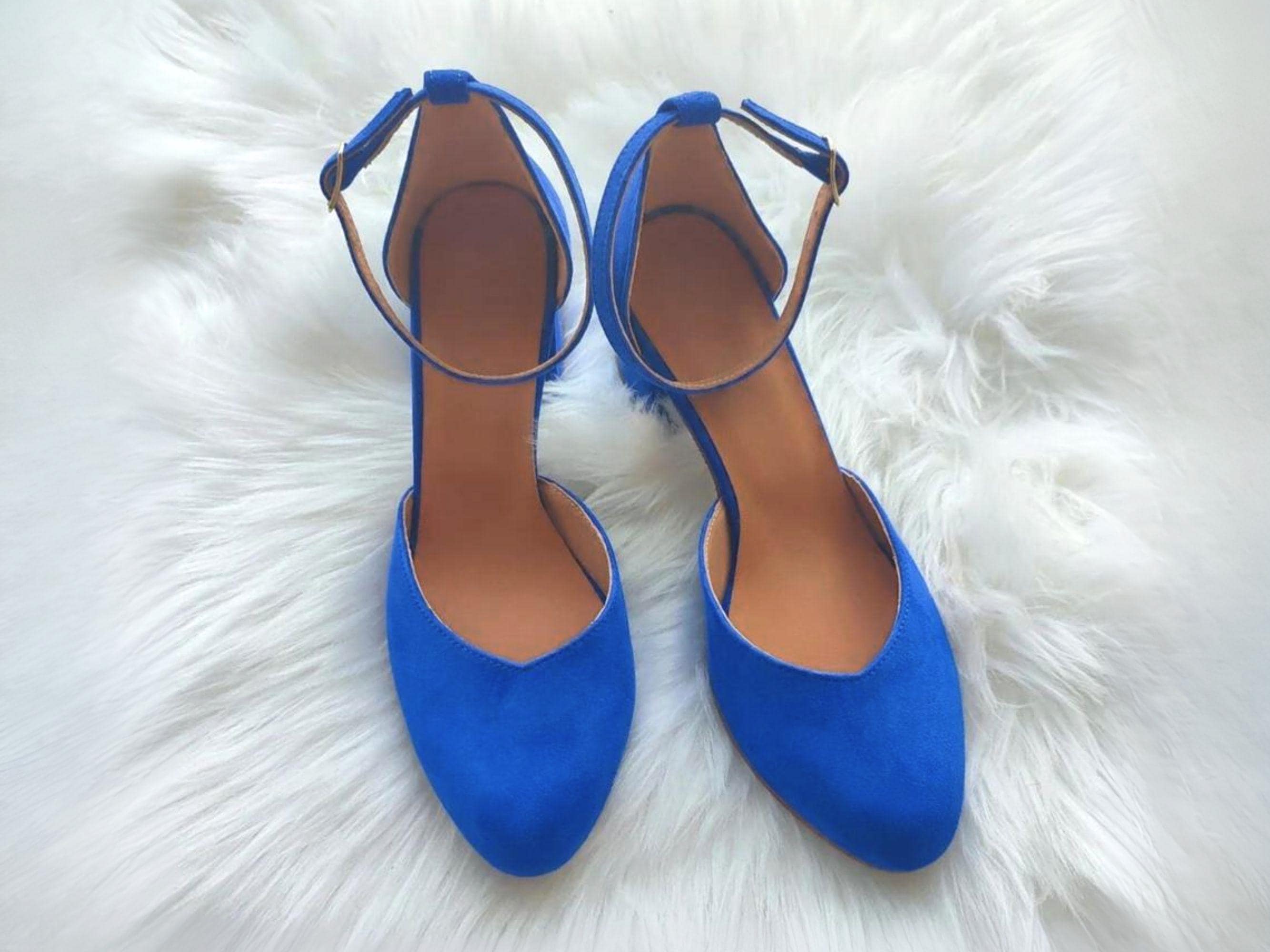 Cobalt blue strappy heels discount