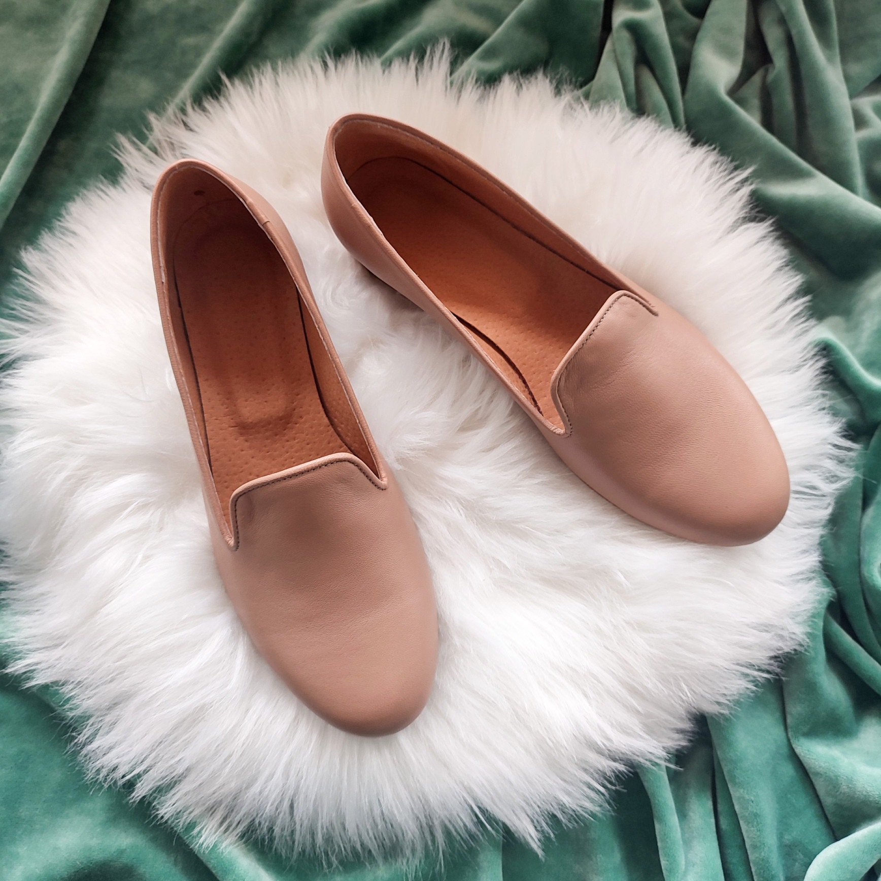 Business Woman Nude Beige Moccasins Women's Leather - Etsy
