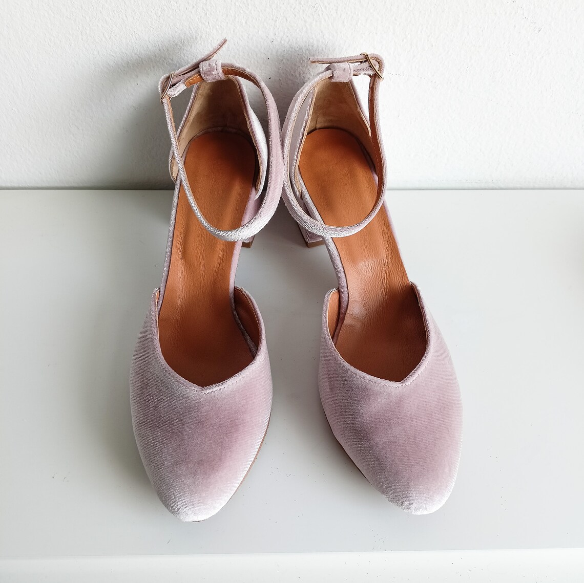 Dusty Rose Heels for Bride Blush Velvet Women Bridal Shoes | Etsy