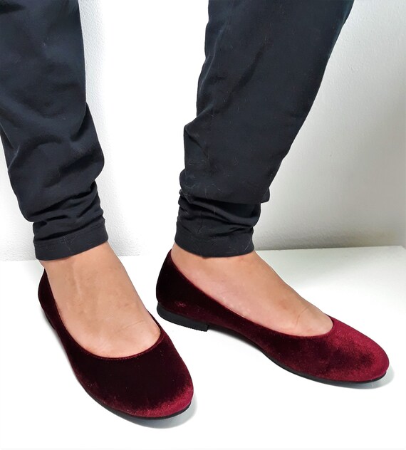 Mens Velvet Red Bottom Slip on Shoes Burgundy / Velvet / 9 1/2