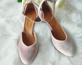 Bared Footwear Dusty Rose Flats Dusty Rose Heels For Bride, Blush