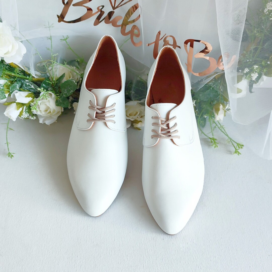 Women White Elegant Oxfords, Shoes for Brides, Elegant Derby, Wedding
