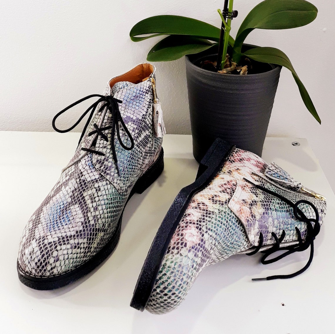 size 12 snakeskin booties