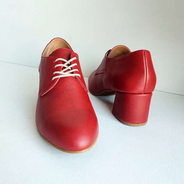 Oxford Heels Women Etsy