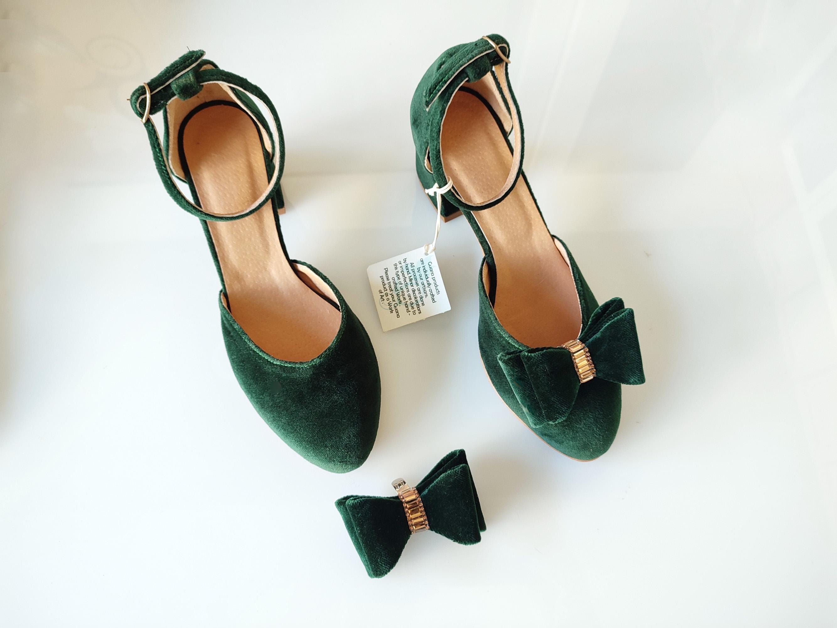 Dark Green Wide Fit Shoes UK