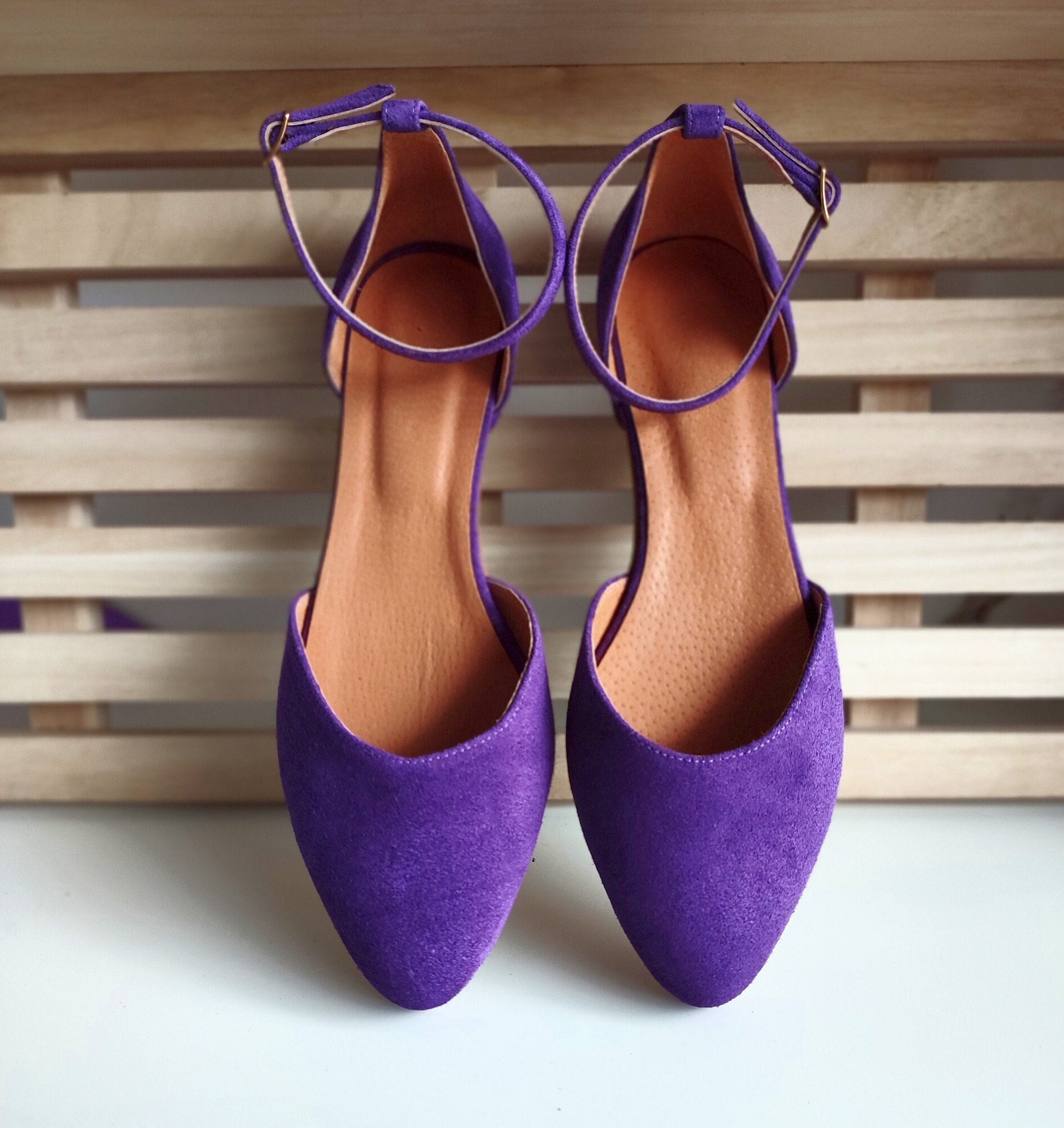 Purple sales suede flats