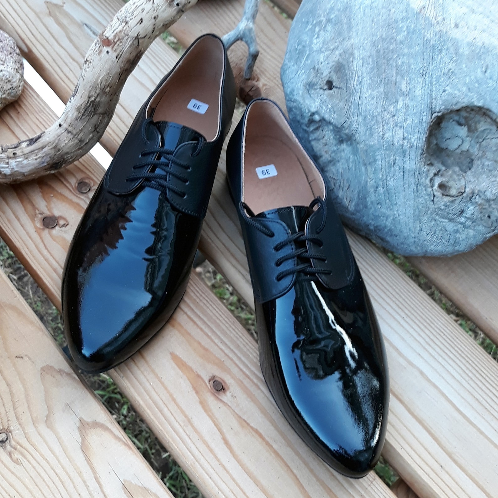 Oxford Leather Shoes in Black Color Handmade Women Shoes - Etsy
