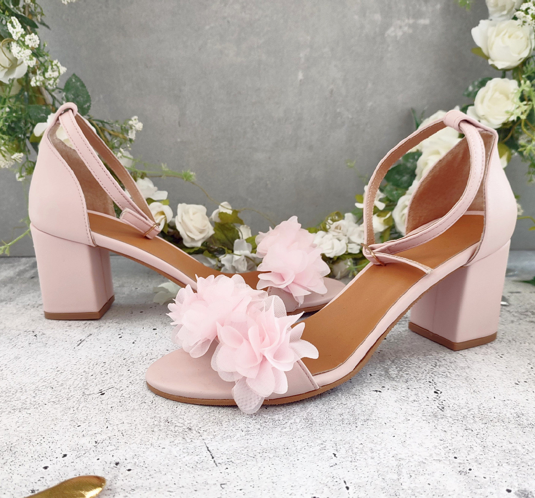 Women's Floral Embossed High Heels Pointed Toe Slip Soft - Temu