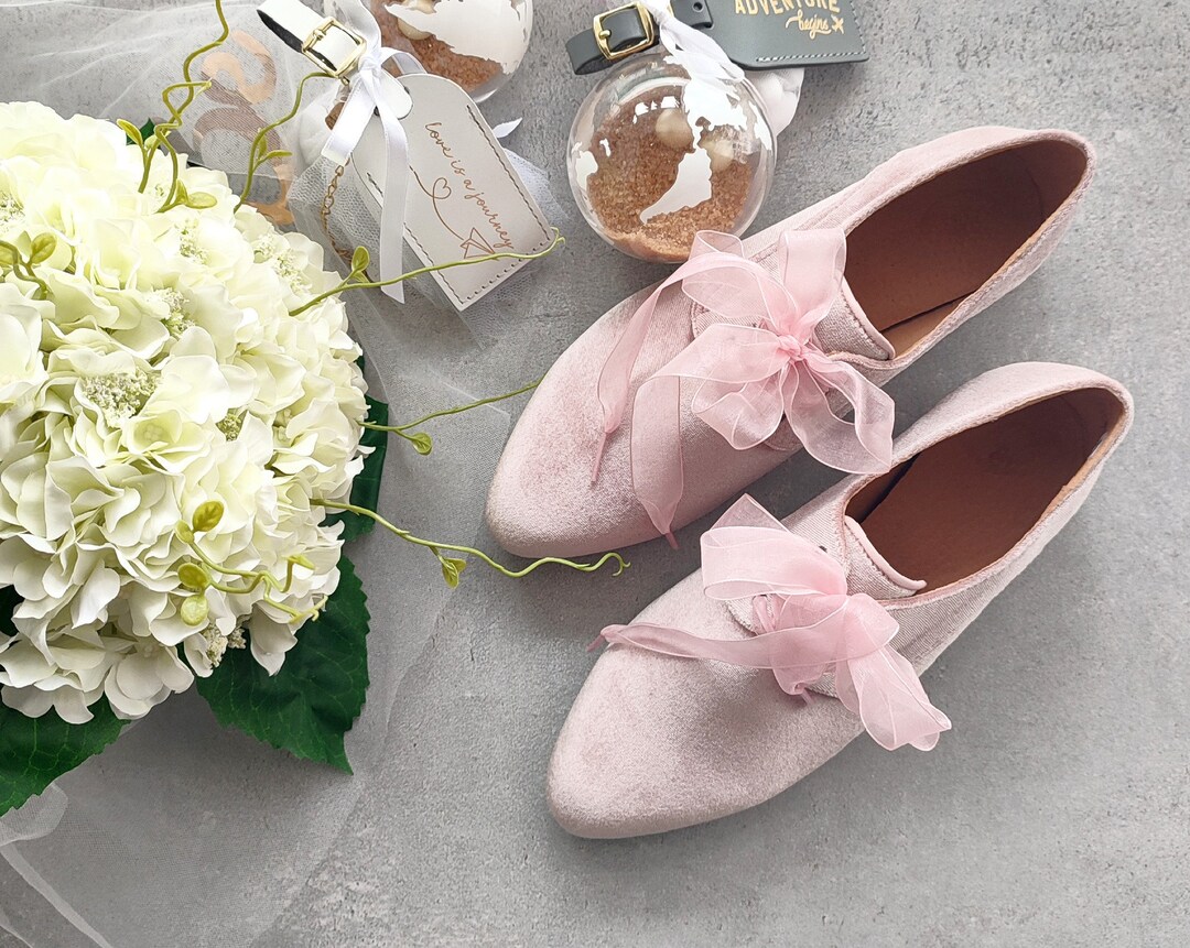Women Blush Velvet Oxfords, Pink Wedding Oxfords, Tailored Shoes