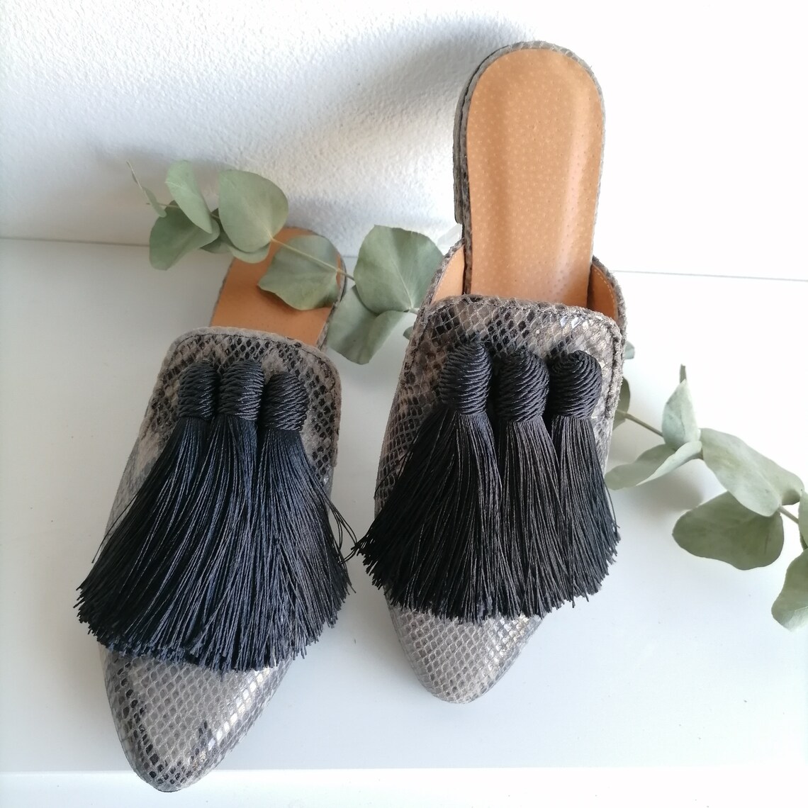 report tosh snakeskin mule