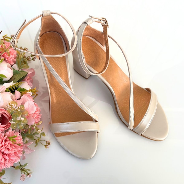 strappy heels with pearls