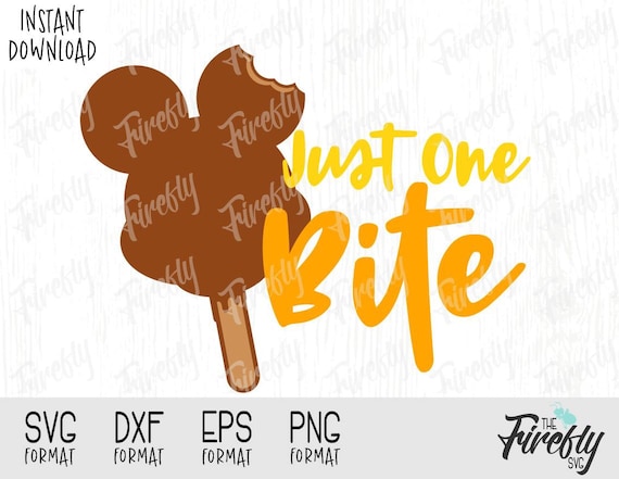 Svg Mickey Ears Ice Cream Just One Bite Quote Disney Inspired Etsy