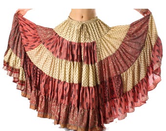25 yard sari skirt ideal for group improv bellydance BLACKTUP® Nomad skirt Maroon