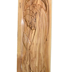 Saint mary praying olive wood