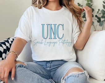 UNC college acronym program major customizable personalized tee shirt speech pathology SLP speech therapy nursing custom