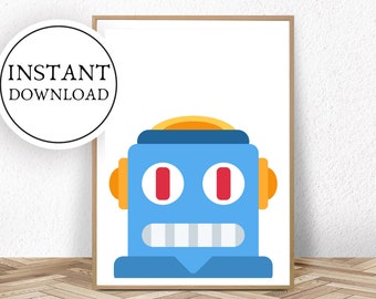 Robot Printable Art | Robot Digital Decor | Robot Modern Prints | Robot Download Art | Robot Boys Room | Robot Kids Room | Pronto Shop