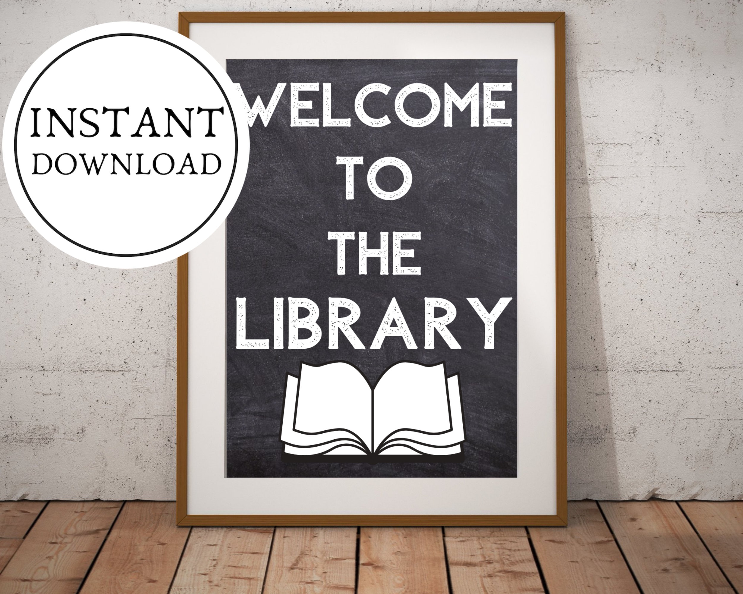Library Art Library Printable Library Wall Art Library Etsy