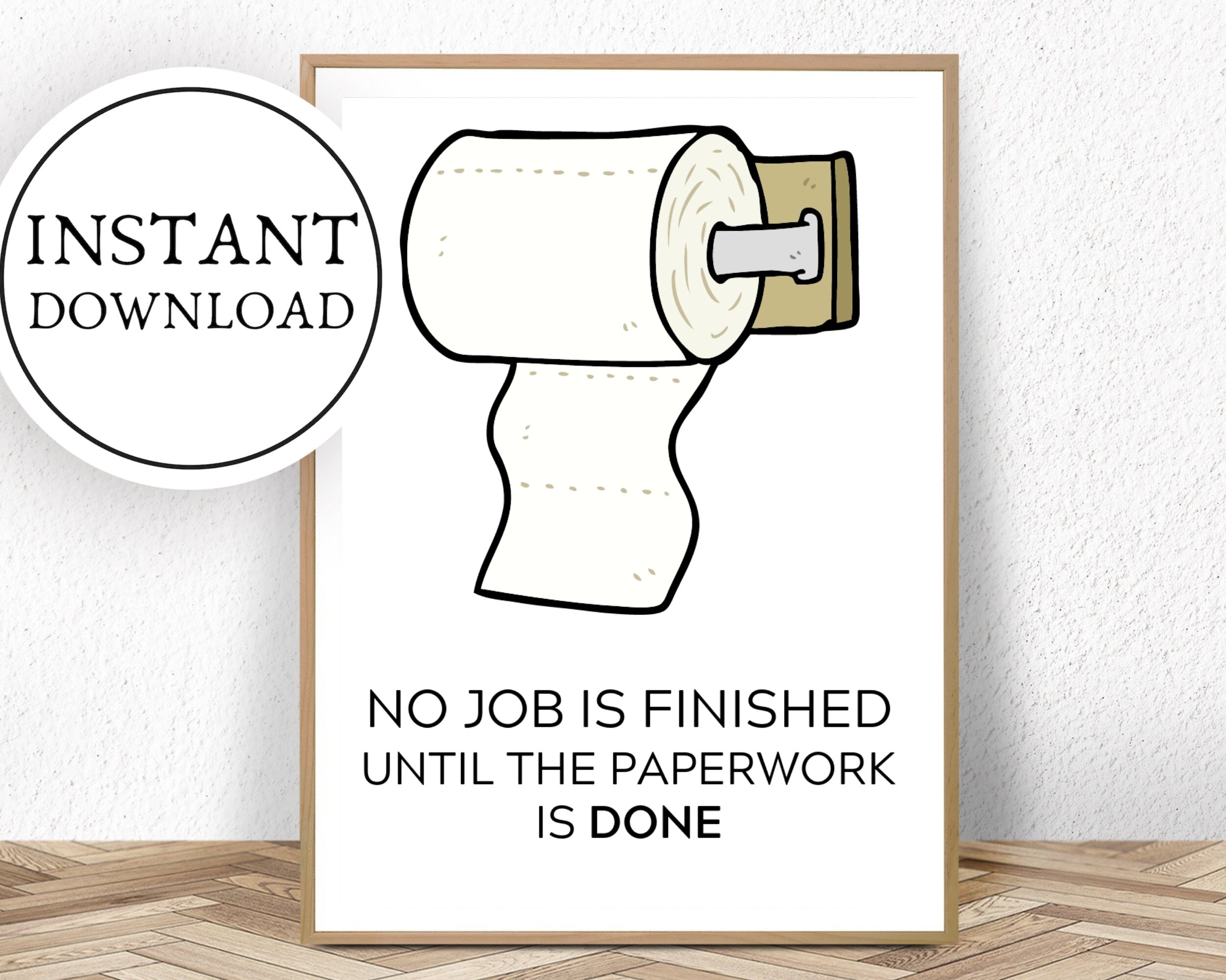 Toilet Roll Funny Bathroom Art Print Digital Download Pronto Etsy