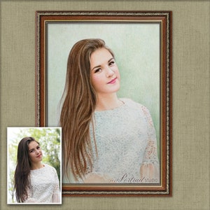 Colored Pencil Portrait from photo Custom Commission girl Drawing. Birhtday Valentine's day Gift for your girlfriend.